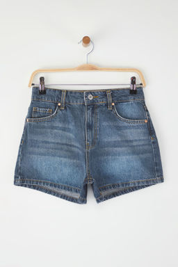 TRENDYOLMILLA Mavi Yuksek Bel City Denim Sort TWOSS25SR00154  фото 6