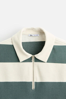 TEXTURED WEAVE POLO SHIRT WITH ZIP - Zara фото 10
