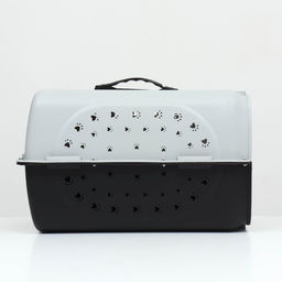 Переноска для животных пластиковая с металлической дверью 47 х 30 х 35 см, вес до 12 кг, серая 934 - Пижон фото 3