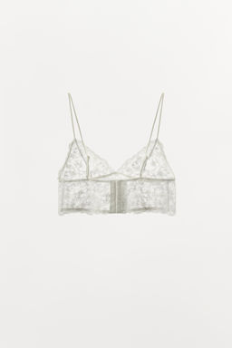 EMBROIDERED LACE BANDEAU BRALETTE - Zara фото 4