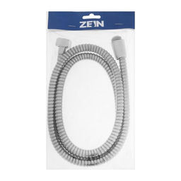 Душевой шланг ZEIN Z47PS, 150 см, пластиковые гайки 1/2", нержавеющая сталь, Имп/Имп