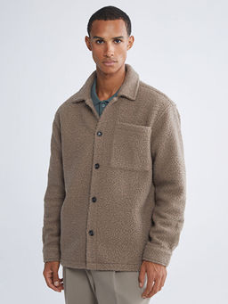 Regular Fit Uzun Kollu Pel?? Erkek G?mlek Ceket