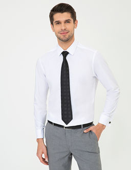 Beyaz Slim Fit Klasik G_mlek