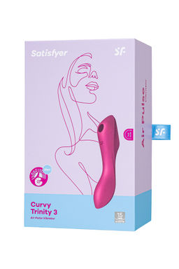 Вакуум-волновой бесконтактный стимулятор клитора Satisfyer Curvy Trinity 3, силикон, красный  фото 9