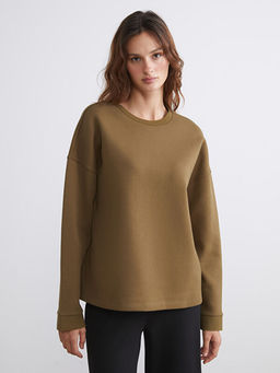 Bisiklet Yaka Oversize Kad?n Sweatshirt