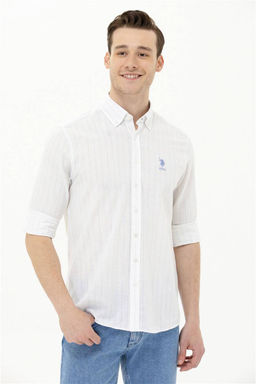 Мужская синяя рубашка с длинным рукавом - U.s. polo assn фото 10