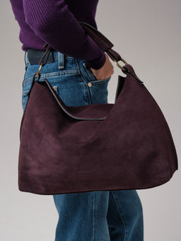 Замшевая сумка хобо Deboro 30900 сливовый