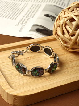 Браслет цепочка «Галиотис. Овал», белый, в серебре