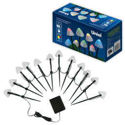 USL-S-830/PM020 MULTICOLOR MUSHROOMS SET12 Садовый светильник на солнечной батарее Разноцветные грибы, в комплекте из 12 штук. 12 светодиодов. Разноцветный свет. 1*АA Ni-Mh аккумулятор в/к. IP44. TM Uniel - Volpe фото 6