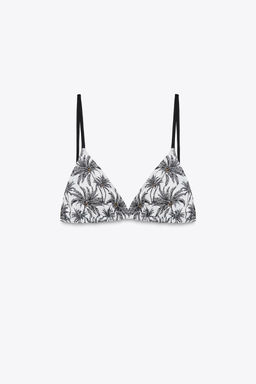PALM TREE PRINT BIKINI TOP - Zara фото 5
