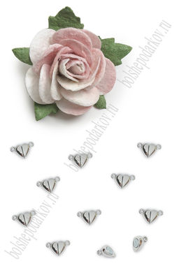 Замок магнитный "Сердечко" 1 см (10 шт) SF-7452, серебро №1