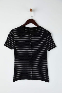 Trendyolmilla Lacivert Bisiklet Yaka Triko Ince Bluz TWOSS25BZ00300  фото 9