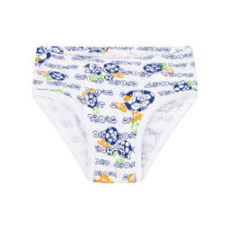 Трусы для мальчика белые принт оранжевый мяч