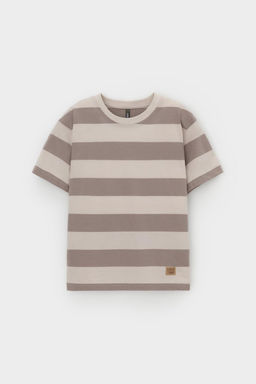 КР 302461/бежевый,коричневый,полоска к554 фуфайка (футболка) для мал - Crockid фото 2