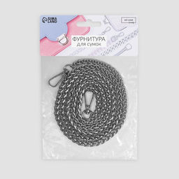 Цена за 2 шт. Цепочка для сумки, с карабинами, железная, 7 7 мм, 120 2 см, цвет серебряный - Арт узор фото 5