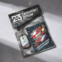 Цена за 2 шт. Магнит и брелок на 23 Февраля Лучший из лучших, подарочный набор : 2 предмета