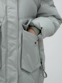 Куртка летучая мышь женская с капюшоном зимняя зеленого цвета 9617Z - Mtforce фото 9