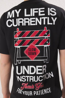 TRENDYOL MAN Ekru Oversize/Genis Kesim %100 Pamuklu Bask?l? T-Shirt TMNSS25TS00114 - Trendyolmilla фото 11