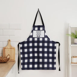 Фартук Доляна Best man, синий, в клетку, 70?60 см, хлопок 100%, рогожка 160 г/м?