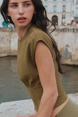 TOP TEXTURA CORSETERO / Khaki - Zara фото 5