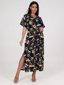 682 ПЛАТЬЕ (Т.синий/цепи) - А-дина фото 3