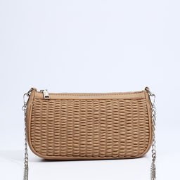 Сумка-багет на молнии, длинный ремень, цвет бежевый - Simaland фото 3