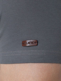 Футболка-поло из фактурного трикотажа - Vilatte фото 4