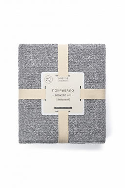 Покрывало вафельное 200x220 серый Хлопок 100% - Denastia фото 2