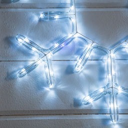 Светодиодная фигура «Снежинка», 55 см, дюралайт, 120 LED, 220 В, мерцание, свечение белый/синий