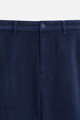 REGULAR FIT LYOCELL/COTTON TROUSERS - Zara фото 8