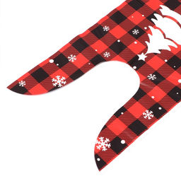 Цена за 50 шт. Пакет полиэтиленовый подарочный новогодний, с ушками Клетка красная, 13?23 см - UPAK LAND фото 6