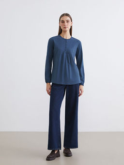 Bisiklet Yaka Nak??l? Bluz