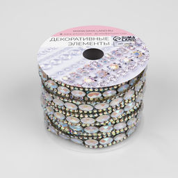 Стразы термоклеевые «Овалы», 9 мм, 4.5±0.5 м, цвет серебряный