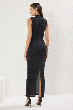 Siyah Cut Out/Pencere Detayl? Simli Orme Maxi Abiye & Mezuniyet Elbise TPRSS25AE00100 - Trendyolmilla фото 5