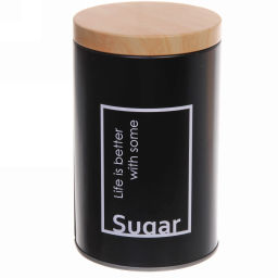 Цена за 2 шт. Банка для продуктов металлическая "Black style" 900мл 9*14,5см