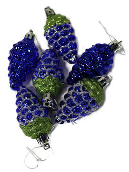 Набор украшений "Шишки" 6шт., 6см (SD-210) однотонные, цвет в ассорт., в ПВХ