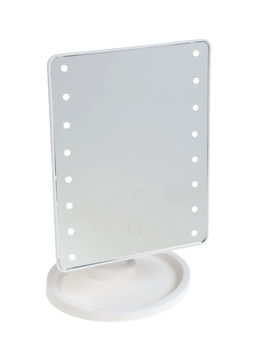 Зеркало KZ-06, подсветка, 26.5 х 16 х 12 см, 16 диодов, сенсорная кнопка, белое