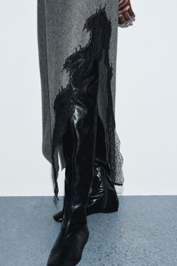 ZW COLLECTION LIMITED EDITION LACE WOOL DRESS - Zara фото 4