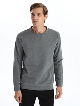 Bisiklet Yaka Uzun Kollu Erkek Sweatshirt