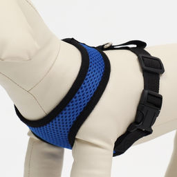 Шлейка мягкая из неопрена, размер S, ОШ 24 см, ОГ 24-34 см, синяя - Пижон фото 2