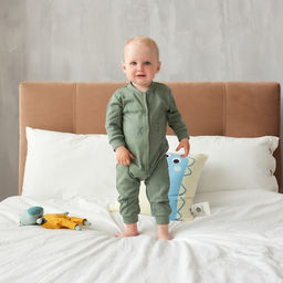 Комбинезон Крошка Я NY, рост 80-86 см, цвет хаки  фото 2