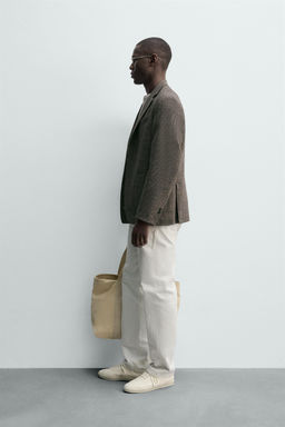 BLAZER REGULAR FIT PATA DE GALLO / Marr?n - Zara фото 4