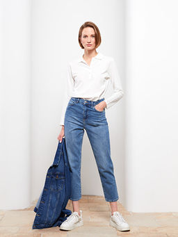 Polo Yaka D?z Uzun Kollu Pike Kad?n Ti??rt