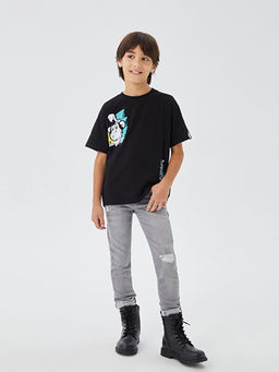 Rahat Kal?p Bisiklet Yaka Nostaljik Maymun Bask?l? Erkek ?ocuk Ti??rt - Waikiki фото 3