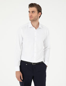 Beyaz Slim Fit Arm_rl_ Uzun Kollu G_mlek