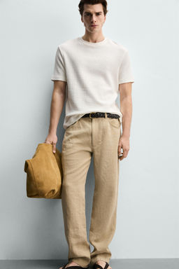 CAMISETA REGULAR FIT ESTRUCTURA / Blanco roto - Zara фото 5