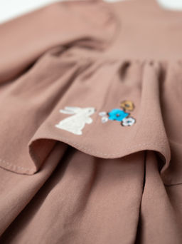 Платье хлопковое сухая роза, розовый - Lesi kids фото 21