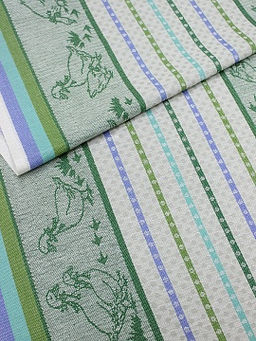 Холст полотенечный жаккард Датский гусь цв.зеленый, ш.0.5м, лен-30%, хл-70%, 210гр/м.кв