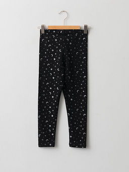 Beli Lastikli Bask?l? Pamuklu K?z ?ocuk Uzun Tayt