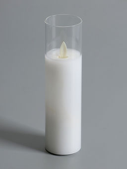Светодиодная свеча «Белая», 20×5.5 см, от батареек AAx2, свечение тёплое белое